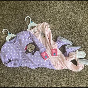 Brand New Carter’s Fleece Sleepers 24 months
